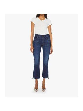 Mother The Insider Crop Step Fray Off Limits Dark Wash Size 26 NWT